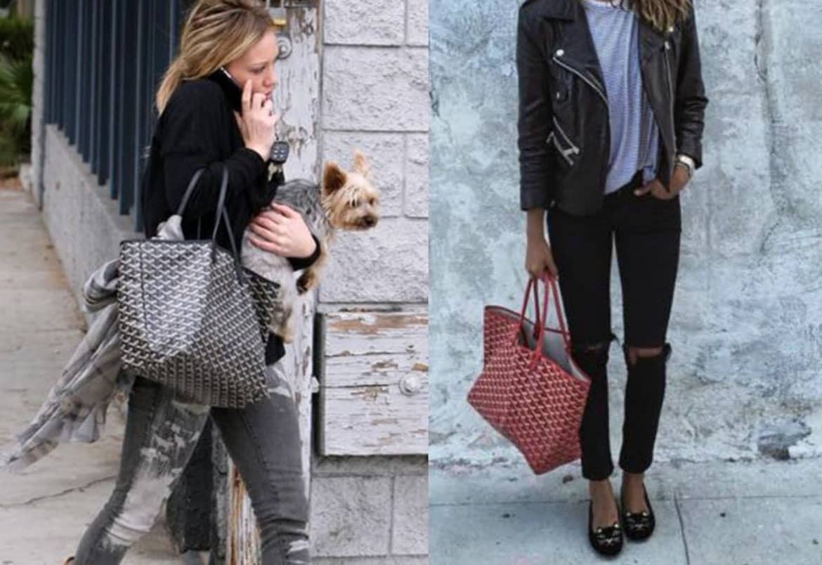 Large patterned tote bag